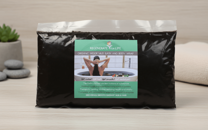 Packaging for an organic moor mud treatment for therapeutic healing.